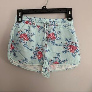 Light Blue Floral Shorts